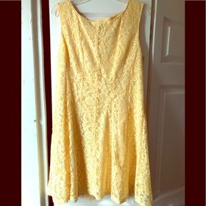 Connected yellow lace overlay dress size 12P